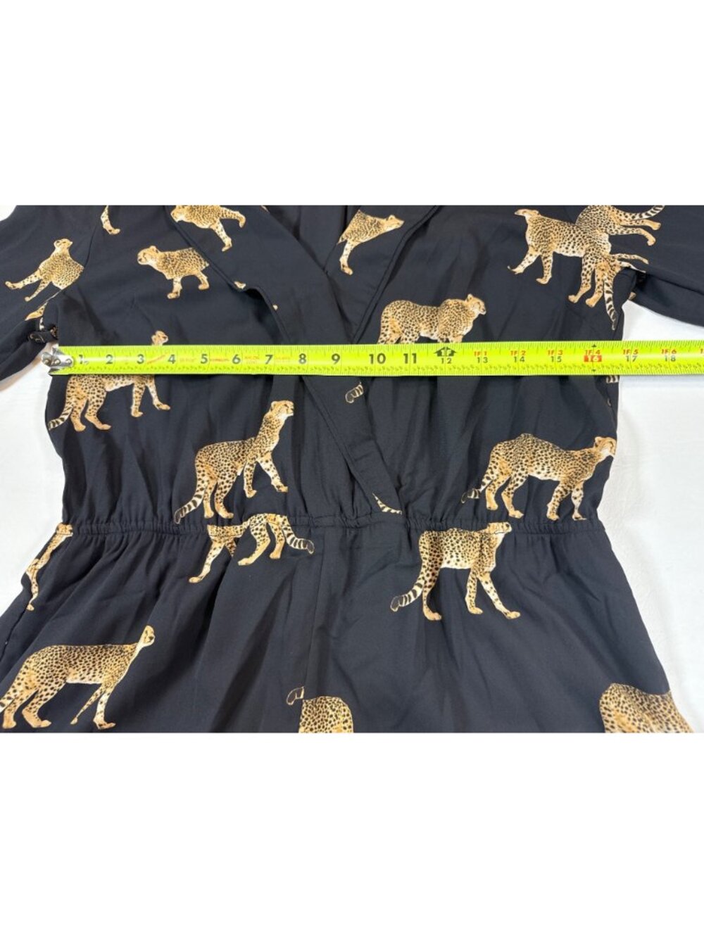 Buddy Love Women’s Lara Medium Long Sleeve Romper Black Cheetah Print (OO542) - Picture 7 of 9